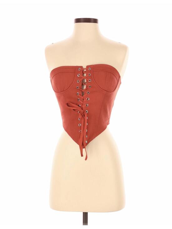 Lioness Tops - Lioness 100% cotton corset bustier rust color size small